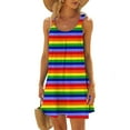thumbnail image 2 of Vestido de Verano para las Mujeres Impreso sin Mangas Cuello Redondo, Suelto de Rodilla de Longitud Vestido Casual para la Primavera, 2 of 5
