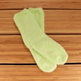 thumbnail image 3 of BambooMN Women's Fuzzy Soft Pastel Colorful Fluffy Socks - Green - 4 Pairs, 3 of 9