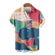 thumbnail image 4 of Blusa y camisa de manga corta con cuello vuelto para hombre, blusa informal de moda con cuello vuelto, blusa estampada de manga corta con botones, blusa de poliéster para hombre, 4 of 6