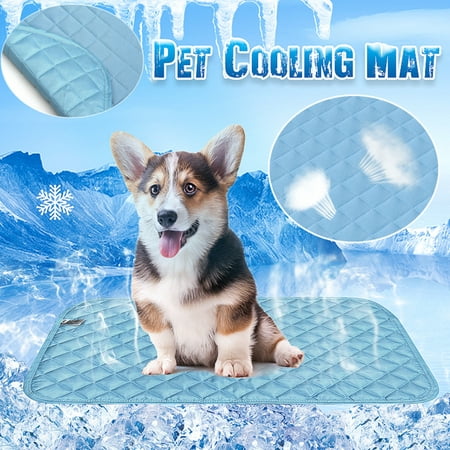 Self Cooling Pad For Dogs - Pressure Activated Gel Dog Cooling Mat - No Need to Freeze Or Chill - Dog Gel Pads Keep Your Pet Cool, Use Indoors, Outdoors or in the (Best Car Mats For Dogs)