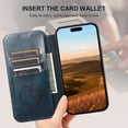 thumbnail image 3 of Case Wallet for iPhone 14 Wallet Case [Compatible with MagSafe] Magnetic Leather Flip Folio Cover Kickstand and Cash Credit Card Holder for Men Women Blue, 3 of 12