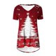 thumbnail image 5 of Camiseta Impresa con Cuello en V de Manga de Raglan de la Parte Trasera Larga Delantera Corta de las Mujeres de Navidad, Vacaciones Informales, 5 of 5