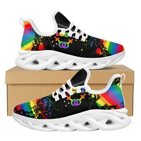 

Breathable Women s Casual Shoes LGBT Pride Flag Friends Summer Fashion Lace-Up Flats Teen Fitness Non-Slip Sneakers Footwear