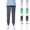 thumbnail image 5 of Xfvqtps Jogger Scrub Pants for Women Stretch Elastic Waist Yoga Scrub Bottoms Loose Nursing Pants Solid Color Straight Protective Pants Working Uniform Pants with Pockets Green, 5 of 5