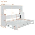 thumbnail image 3 of Full Size Murphy Bed with Desk, Wood Folding Wall Bedframe with Smooth Hydraulic Lift, Space-Saving Murphy Bed Cabinet with Storage for Guest Room Home Office, White, 3 of 9