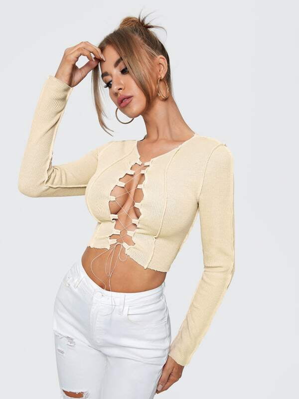 Tralilbee Women's Sexy Lace Up 