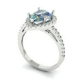 thumbnail image 2 of Halo Engagement Ring for Women - 2.38ct Blue Moissanite in 18K White Gold Promise Ring, 2 of 6