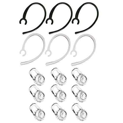 Vervreemden Of anders Rechthoek Earbud Gel & Ear Hook for Plantronics, Spare Replacement Set 9 PCS  (Small/Medium/Large) Clear Eargel Tips, 3 Clear Clamps + 3 Pack Black  Clamps, Fit for Plantronics M155 M165 M1100 M100 M5 -