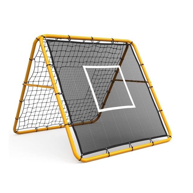 Soccer Rebounder Net, 3.7x3.7 ft Iron Frame - Football Training Equipment for Backyard Field, Easy Assembly
