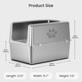 thumbnail image 3 of Ptlom Stainless Steel Litter Box with Lid Large Cat Litter Box Metal Litter Pan 23.6" X 15.7" X 11.8", 3 of 9