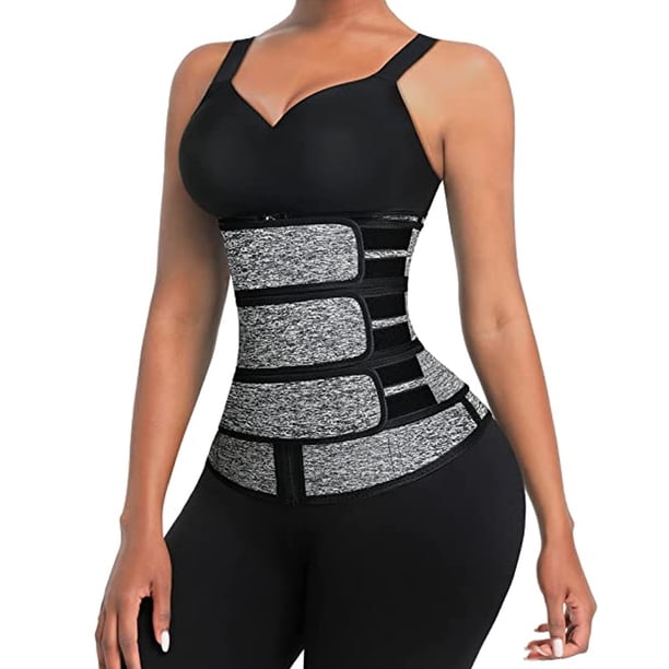 Entrenador de cintura para mujer, 3 correas, corsé de entrenamiento para control de cadera, cinturón de sauna, ropa moldeadora de belleza corporal, protección deportiva de cintura