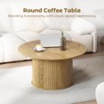 thumbnail image 4 of HOMCOM 31.5" Round Coffee Table, Center Table for Living Room, Oak, 4 of 10
