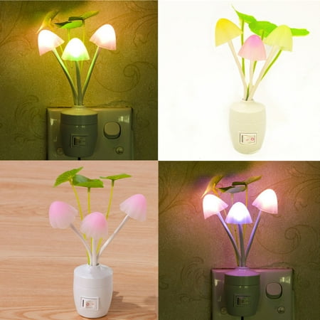 

WMYBD Night Lights 1Pcs Romantic Colorful LED Night Light Sensor Pomegranate Potted Light For Home Bedroom Plug-in Wall Lighting Decoration