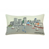 24" White Austin Daylight Skyline Lumbar Decorative Pillow