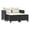 48.00" x 25.60" x 24.40", variant on Bowery Hill PE Rattan And Powder-Coated Steel Garden Sofa in Black