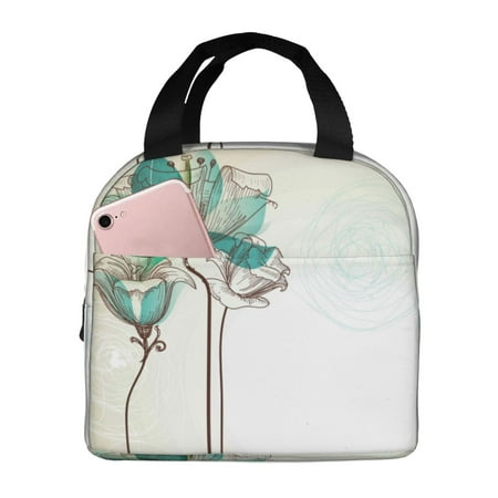 Insulated Lunch Bag for Women Men - Delicate Flowers Leakproof Cooler Lunch Box for Women Men  Lunch Tote Bags for Work School Picnic Travel