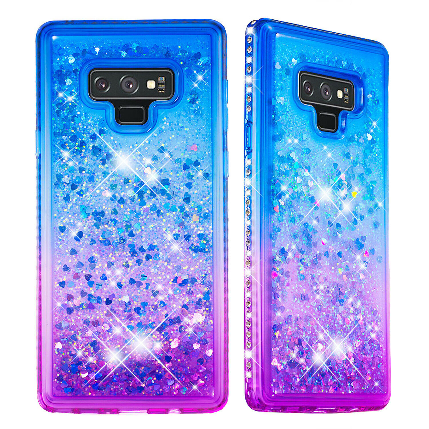 FIEWESEY Case for Samsung Galaxy Note 9 Case, Glitter Case Clear Bling Sparkle Floating Liquid