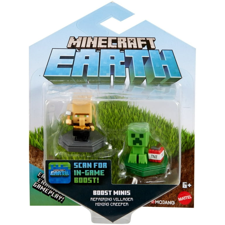 Minecraft Earth Boost Mini Figure 2-pack, NFC Chip Enabled for EARTH  Augmented Reality Game , 