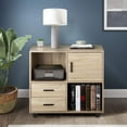 thumbnail image 1 of 2 Drawers Wood File Cabinet with Shelves, OC01 Lateral Filing Cabinet with Large Open Space, Printer Stand with Storage Shelves, Multi-USE Functional Wood Office Cabinet for Home, 1 of 7