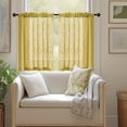 thumbnail image 6 of HuiXinOu Linen Blend Window Curtain, 2-Pack Vintage Semi-Sheer Short Cafe Curtains for Bathroom, Kitchen, Bedroom Door and Window Privacy Decoration, 6 of 6