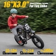 thumbnail image 6 of HiKeep Mini Electric Bike for Teenagers, Class 2 Electric Bike, 750W Motor, 48V 15Ah Battery Ebike, 20MPH Electric Bicycle, 16x3.0 Fat Tire, UL2849, 6 of 8
