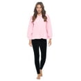 thumbnail image 5 of Casual Nights Women's Button Front Jacquard Terry Fleece Sleep Bed Jacket Top with Pockets, 5 of 5