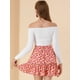 thumbnail image 5 of Allegra K Falda Floral Minifalda Con Volantes A-Línea Para Mujer Rosa S, 5 of 6