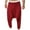Red, variant on Diufon Men's Casual Wide Leg Pants Elastic Waist Baggy Solid Color Full Length Cropped Trousers with Pockets
