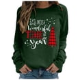 thumbnail image 4 of TIANZEN Women's Long Sleeved Crew Neck Print Lightweight Hoodie Juniors Sweatshirts, 4 of 4