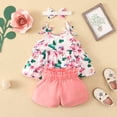 thumbnail image 4 of XXWXYD Toddler Sunflower Print 4PC Outfit Set, Sleeveless Vest + Shorts + Headband - Summer Beach Wear Outfit, 4 of 7