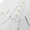 thumbnail image 3 of TFEOQRY Men's Gothic Steampunk Tailcoat Long Trench Frock Coat White, 3 of 8