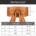 thumbnail image 5 of Maikun Womens Leather Belts Wrap Wide Brown Obi Belts for Women Fit for Waist Size 30"-37", 5 of 5