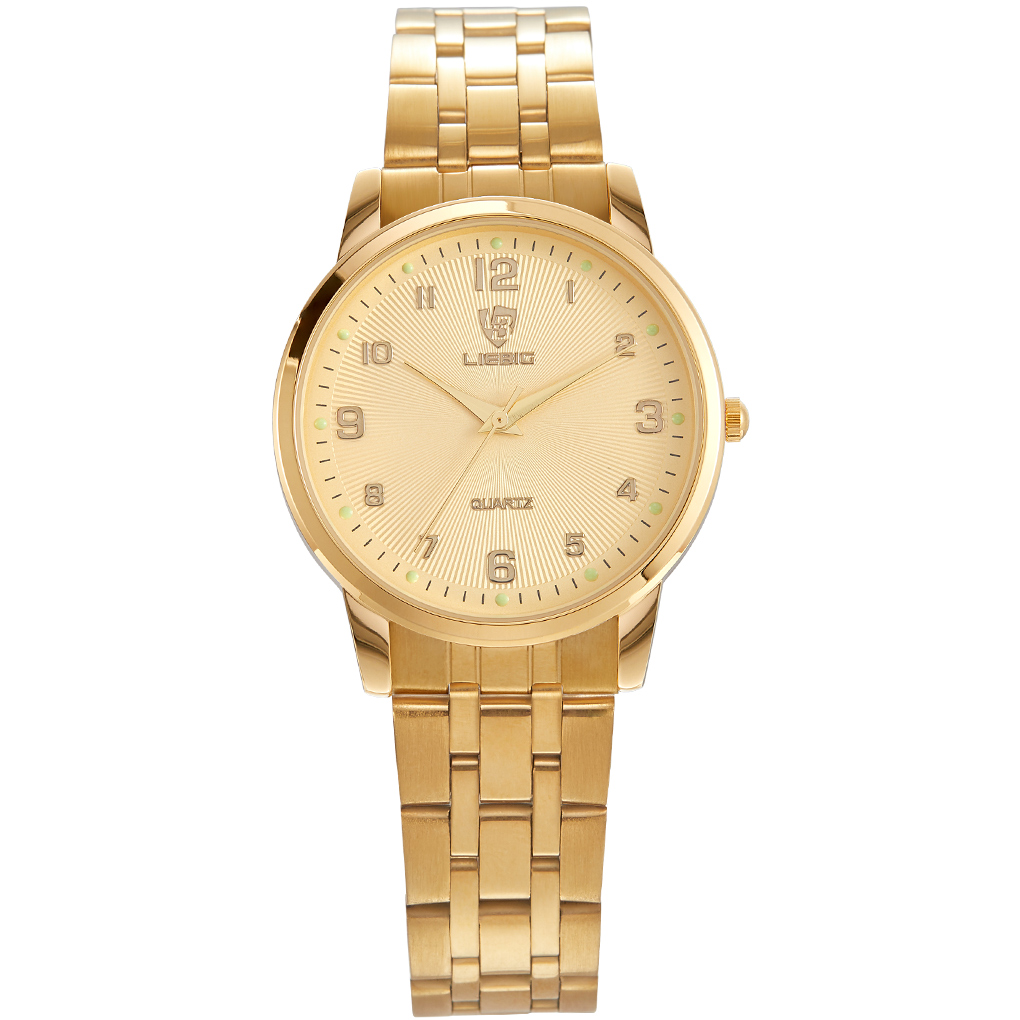 SKMEI LIEBIG Gold Watch For Men's Women Quartz Wristwatches Diamond Dial Stainless Steel Strap
