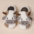 thumbnail image 1 of Pantuflas peludas de leche de vaca para mujer, pantuflas de invierno con dibujos animados de piel, suaves y acogedoras, para el dormitorio de mujer, 1 of 5