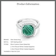 thumbnail image 6 of Gem Stone King 3.50 Ct Cushion Green Malachite White Created Sapphire 925 Sterling Silver Ring, 6 of 6