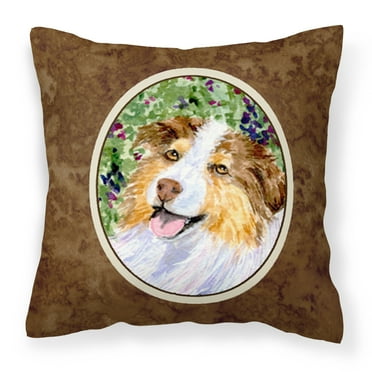 Carolines Treasures SS8819PW1414 Australian Shepherd Fabric Decorative Pillow, 14Hx14W, multicolor