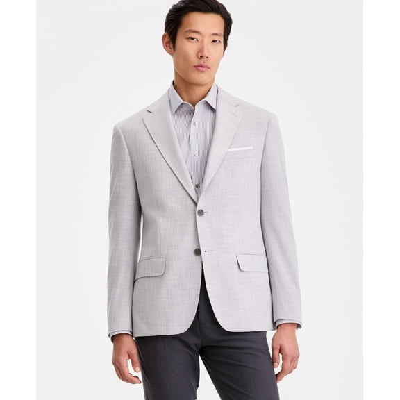 Calvin Klein Mens Slim fit Sport Coat Blazer 46 R Gray Solid