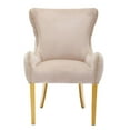 thumbnail image 1 of Canadian Royal Beige Velvet Luxury Dining Chair Golden Legs (Set of 2), 1 of 3