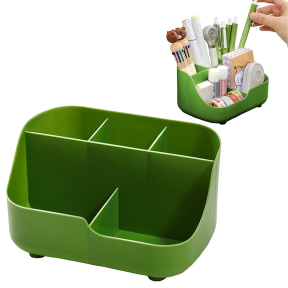 Dusknt Desk Organizer Caddy, Small Multifunctional Plastic Compartment Holder, Versatile Storage Tray for Stationery Art Supplies Bathroom, 16X11.5X9Cm