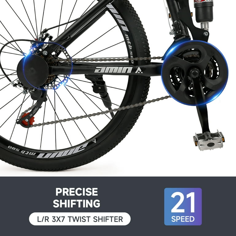 ARTUDATECH 26 Inch Folding Mountain Bike, Shimano 21 Speed