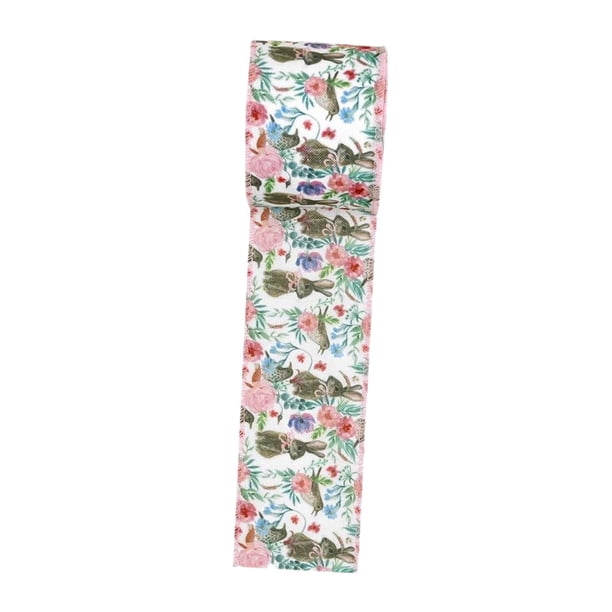 Cinta floral de Pascua con alambre, decorativa, para manualidades de costura y bricolaje. Rosa