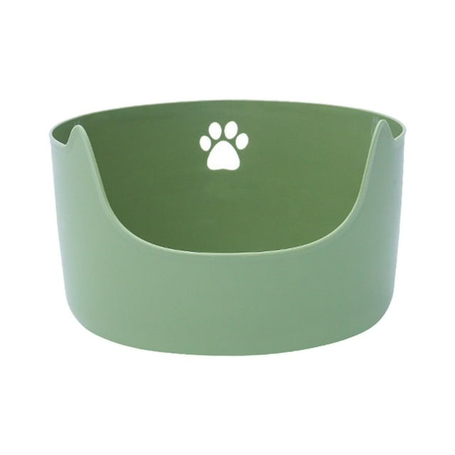 Cats Litter Pan with High Sides Durable Anti Splashing Open Cats Litter Tray Cat Green