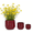 Red, variant on mdj pottery Ceramic Plant Pots Set of 3, Ribbed Pattern Flower Pots with Drainage Hole, 8/11/14.57 Inch Indoor/Oudoor Planters for Orchid, Pothos, Succulent, Decorative Plant Gifts - Red