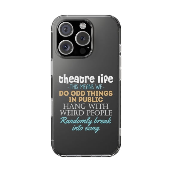 Clear Hybrid Shockproof Case for Apple iPhone 16 PRO - Theatre Life Odd Things in Public