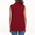 thumbnail image 5 of Vestes d'Automne et d'Hiver pour Femmes, Cardigan Sans Manches Décontracté à devant Ouvert, Gilet Cardigan à Simple Boutonnage avec Poches Rouge, 5 of 5