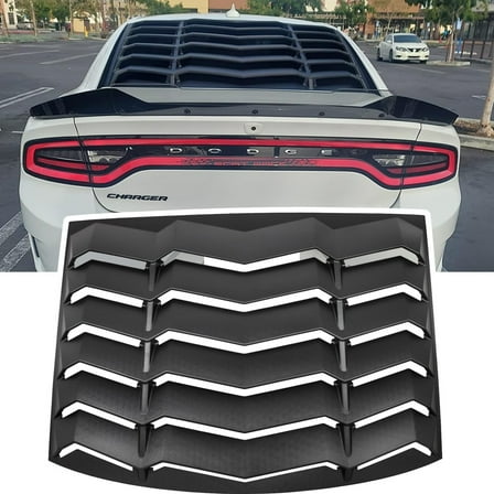 Rear Window Louver for Dodge Charger 2011-2023 Fit for SXT/GT/RT/RT Scat Pack/Scat Pack Widebody/SRT Hellcat Widebody GT Lambo Style Custom Fit ABS Windshield Sun Shade Cover (Matte Black)