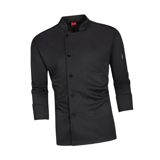 Bunblic Chef Coat Breathable Long Sleeve for Kitchen Work Uniform Food Service Hotel M