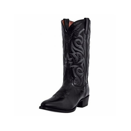 Dan Post Western Boots Mens Milwaukee Leather Round Toe Black DP2110R