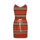 thumbnail image 4 of Mujeres Casual con cuello en V sin mangas Vendaje Estampado de rayas Chaleco suelto Sling Dress Fridja hjkh5767, 4 of 5