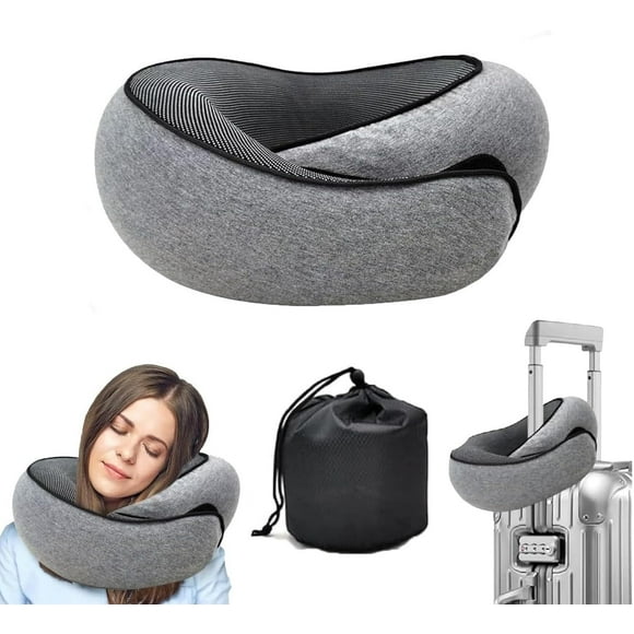 Almohada de Viaje para el Cuello WEERSHUN de Espuma Viscoelástica Portátil 32x26x14 cm